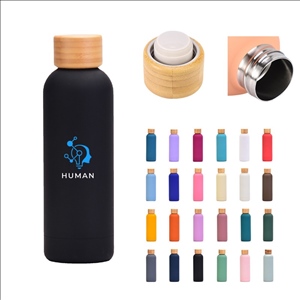 Double Wall Stainless Steel Vacuum Insulated Water Bottle with Bamboo Lid